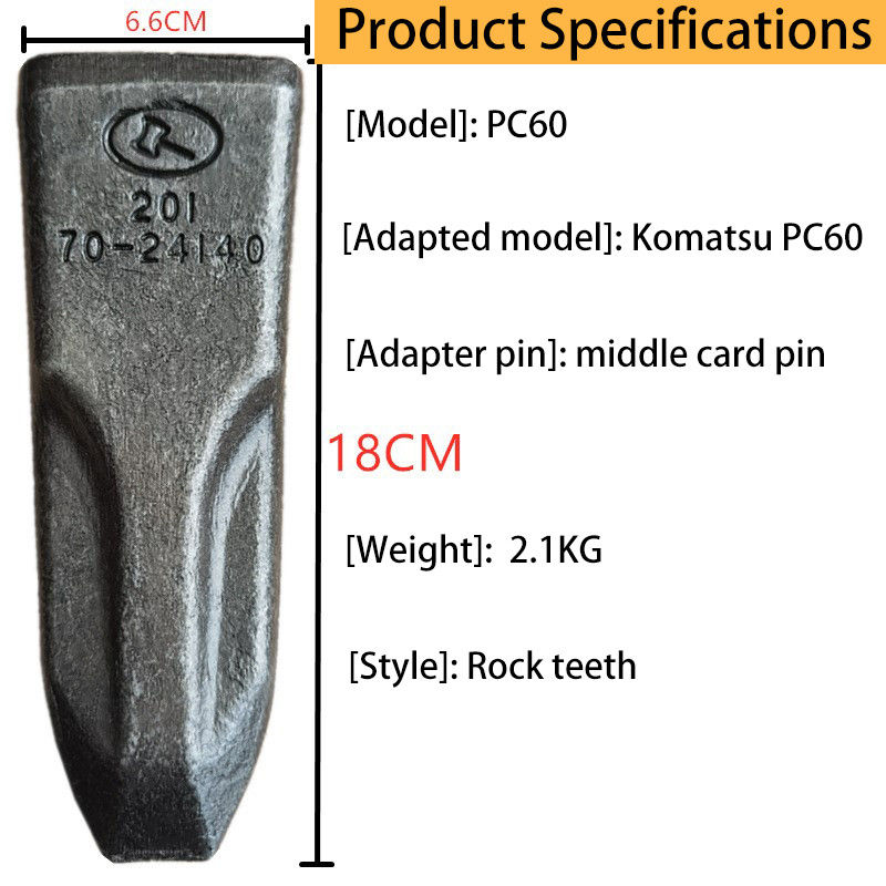 การโกหกเหล็ก Bolt ถังฟัน PC60 ฟันหินสําหรับถัง excavator