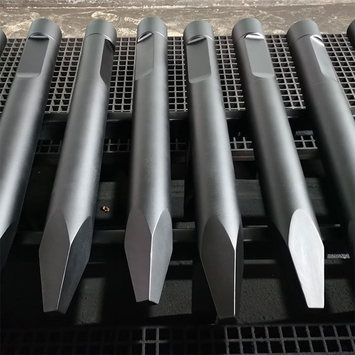 ไฮดรอลิกหินหมัดคอนกรีตหินบดส่วนเครื่องมือกลม Flat Wedge Moil Point Chisel สําหรับ excavator