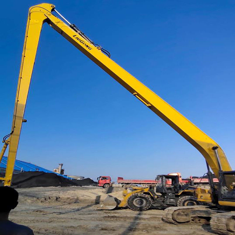 บูม 3 ส่วนที่กําหนดเอง การทําลายแขนขยายแขน T Telescopic Long Reach Arm Bucket ใช้สําหรับเครื่องขุด