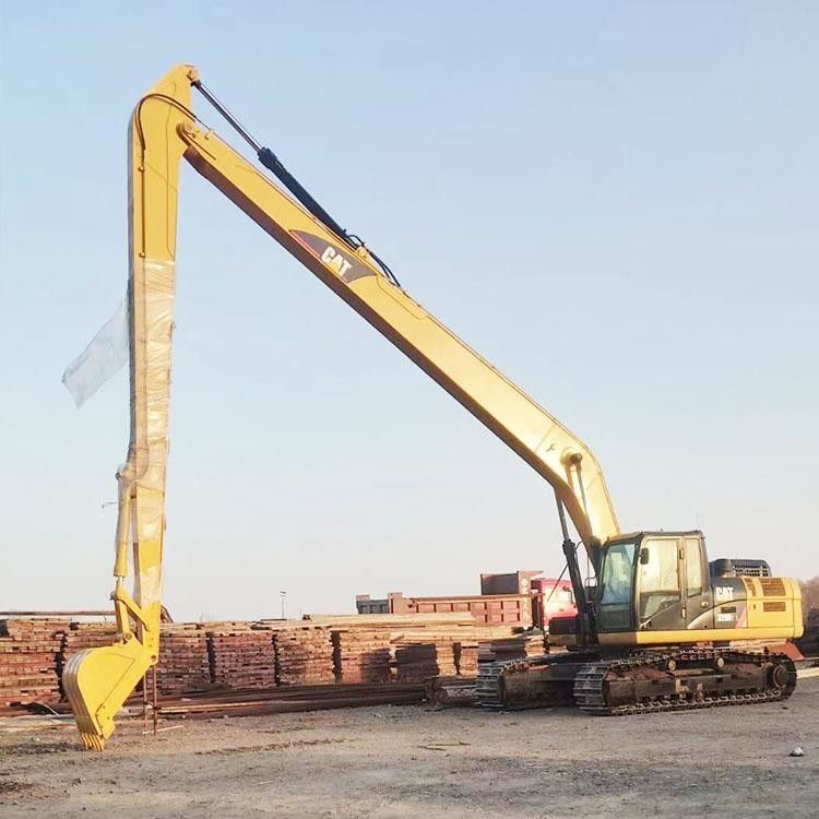 บูม 3 ส่วนที่กําหนดเอง การทําลายแขนขยายแขน T Telescopic Long Reach Arm Bucket ใช้สําหรับเครื่องขุด