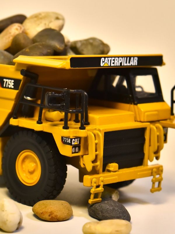 NORSCOT CAT775E รถบรรทุกขยะ 1/64 Scale Alloy Diecast รุ่นรถยนต์