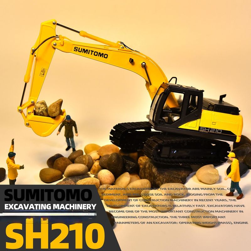 1:50 โมเดล SH210-6 เครื่องขุด ของเล่นขนาดเล็กที่สะสมเพื่อแสดง