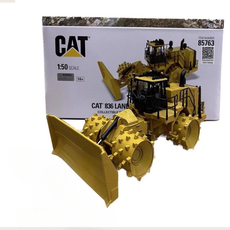 Caterpillar Cat 836 เครื่องผสมผสมถังขยะ 1/50 Scale Diecast Alloy สร้างแบบ Art 85763