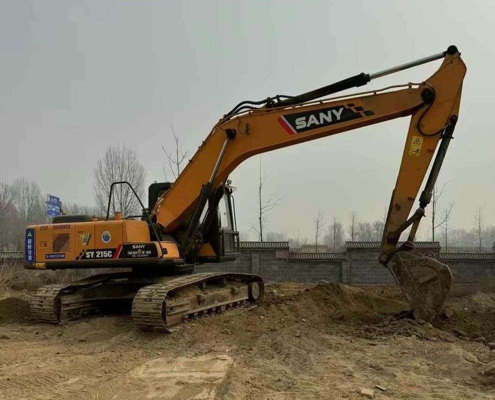 ใช้ Sany SY215-9 เครื่องขุด Crawler เครื่องก่อสร้างภาระหนัก ผลงานที่น่าเชื่อถือ