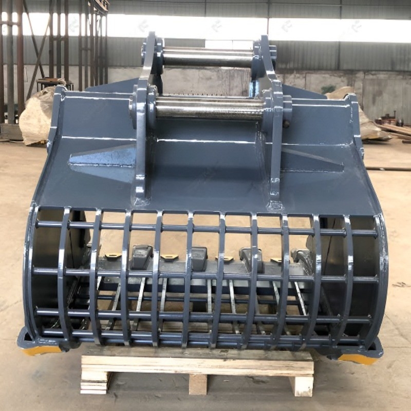 Customized 30 Ton Excavator Backhoe Skeleton Riddle Rib Bucket Heavy Duty Sorting