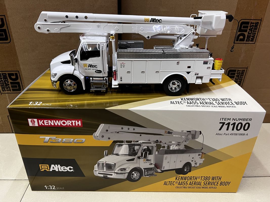 DM 1/32 Kenworth T380 แพลตฟอร์มการทํางานบนอากาศ รถบรรทุก สารสกัดเหล็ก รถก่อสร้าง รุ่น 71100