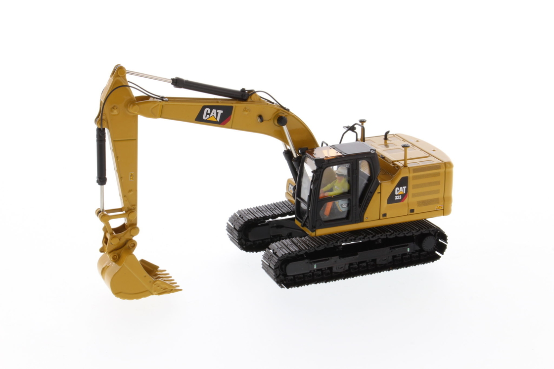 DM 1:50 CAT 323 พร้อมเครื่องมือทำงาน รถขุดแบบหล่อวิศวกรรมยานยนต์ รุ่น 85657